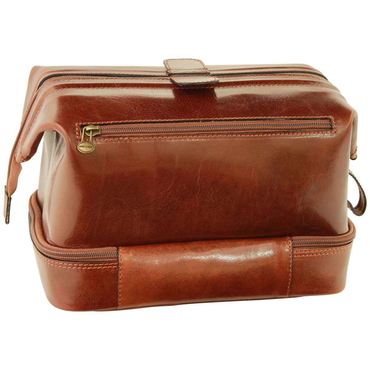Cowhide Leather Travel Kit - Brown