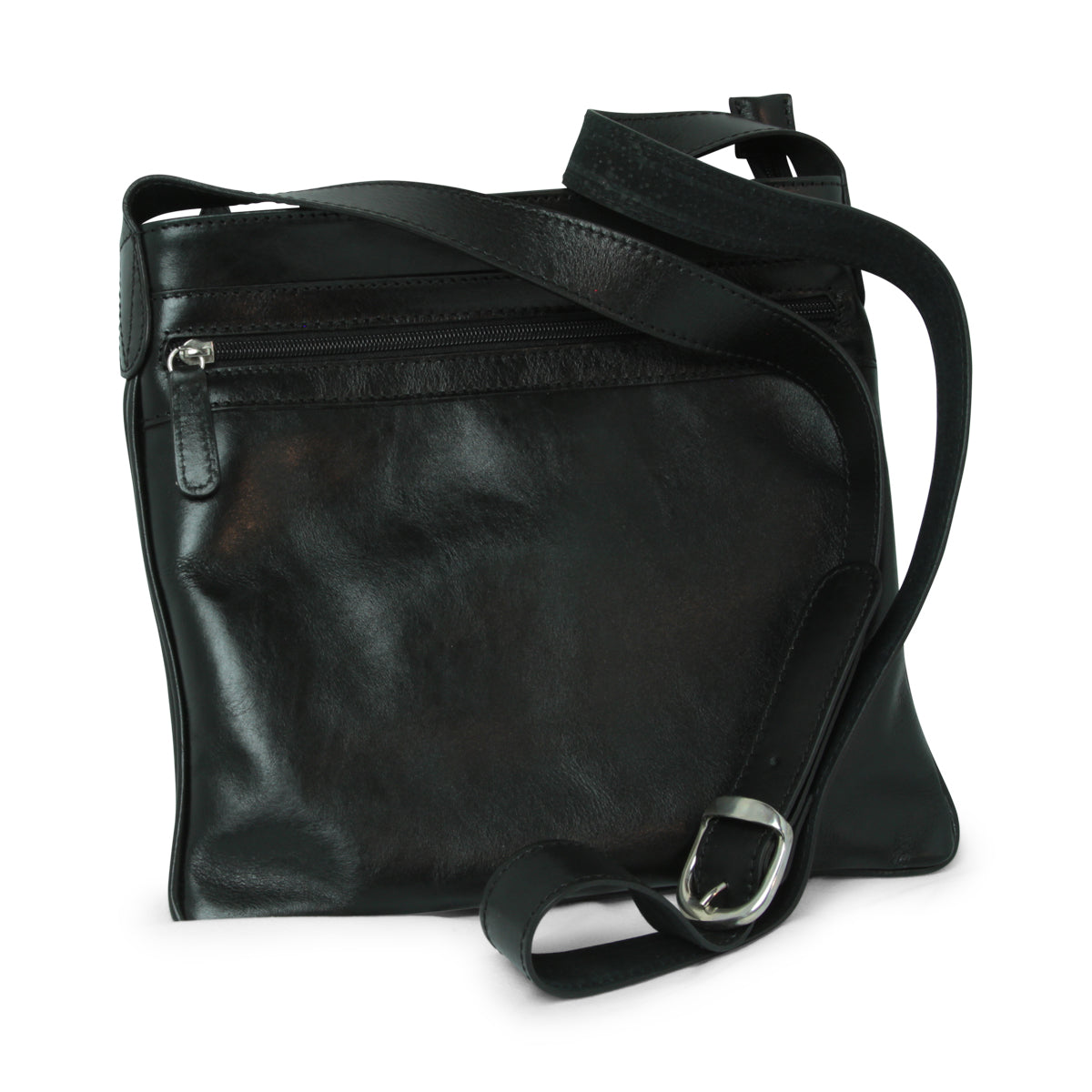 Leather Cross Body Bag - Black