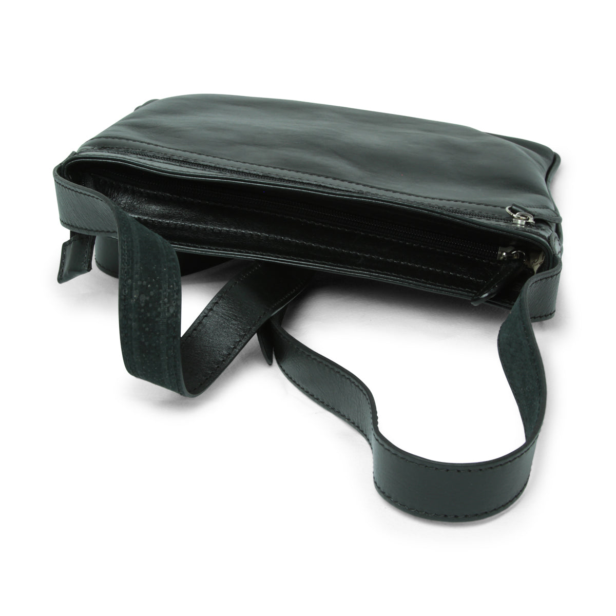 Leather Cross Body Bag - Black