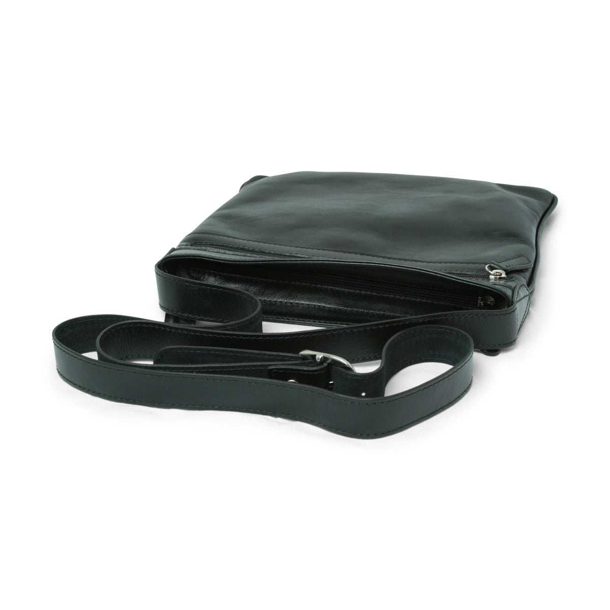 Leather Cross Body Bag - Black