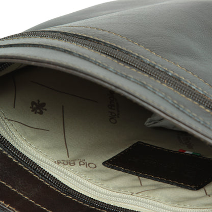 Leather Cross Body Bag - Dark Brown