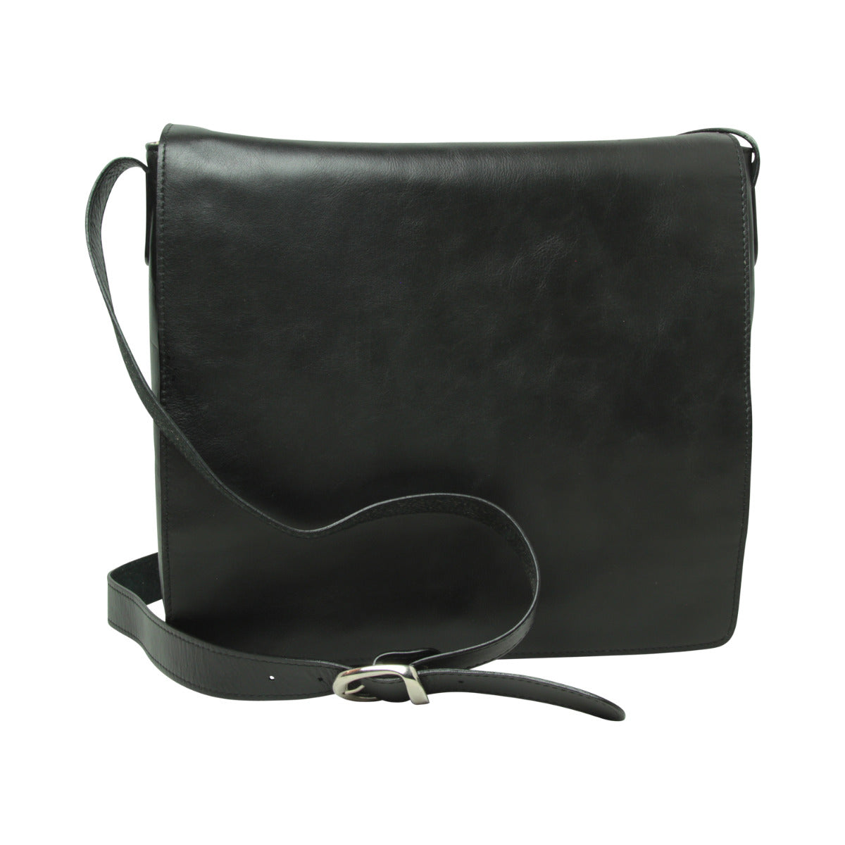 Full Grain Leather Messenger - Black