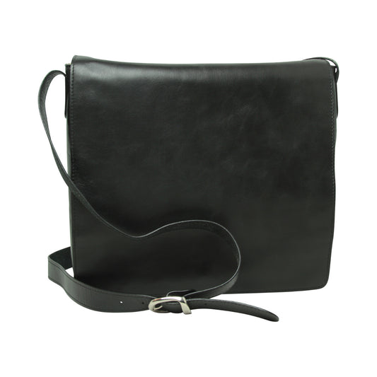 Full Grain Leather Messenger - Black