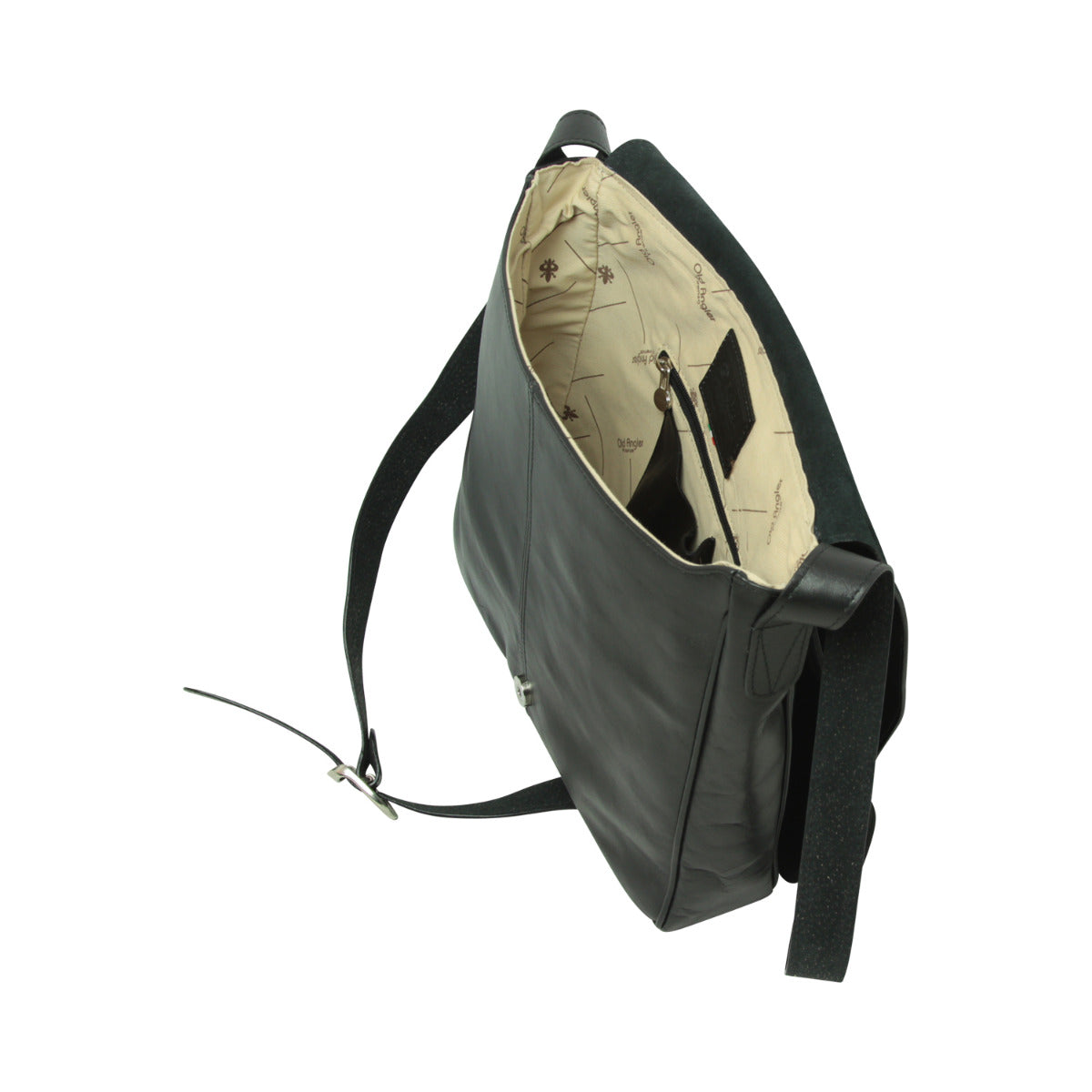 Full Grain Leather Messenger - Black