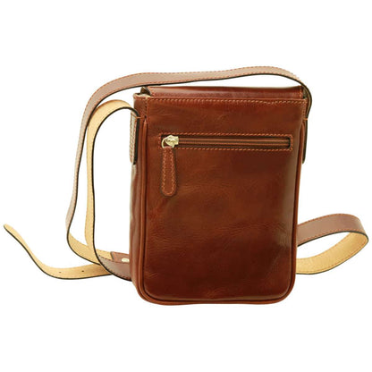Cowhide Leather Cross Body Bag - Brown