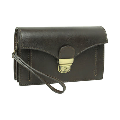 Leather Clutch - Dark Brown