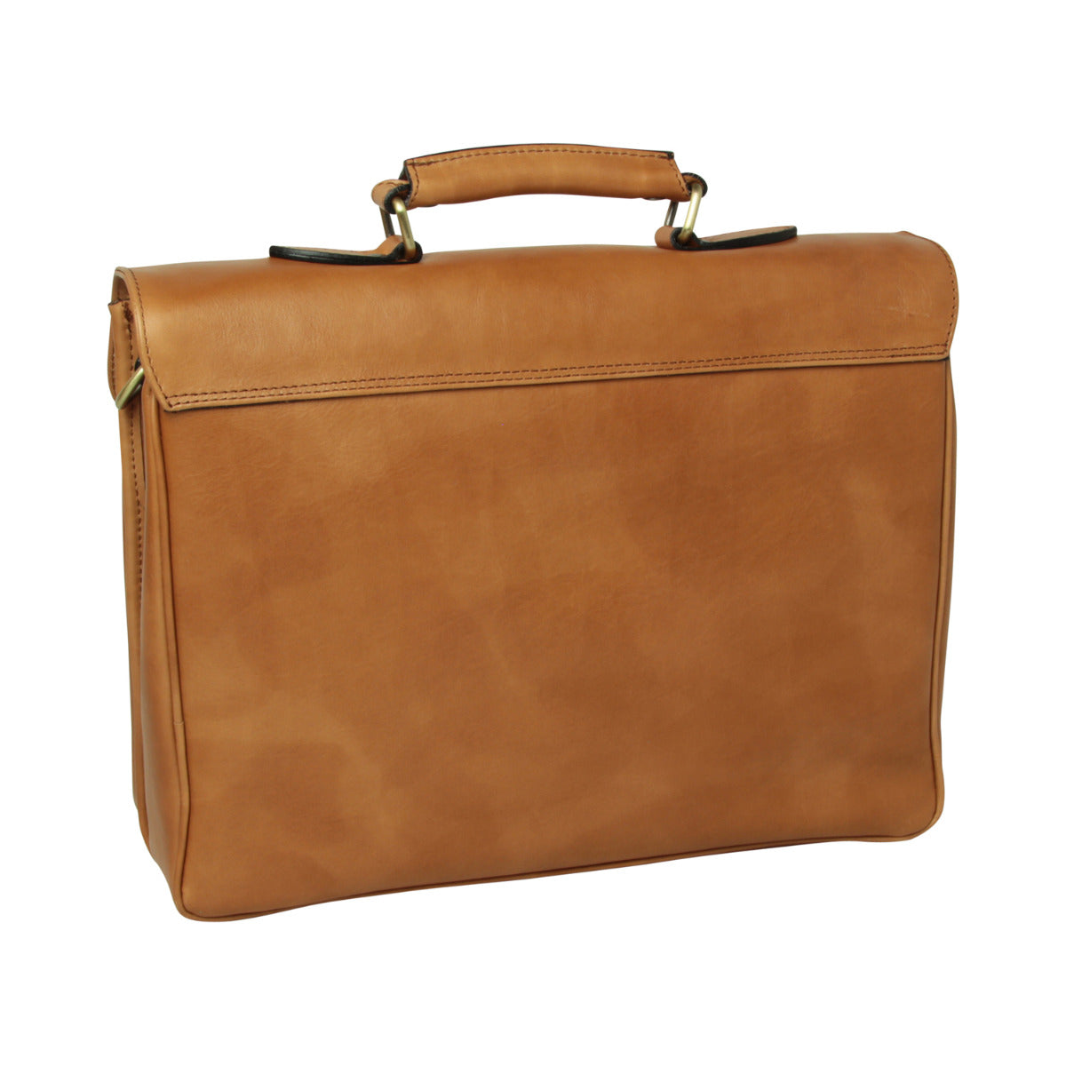 Full Grain Leather Briefcase - Gold
