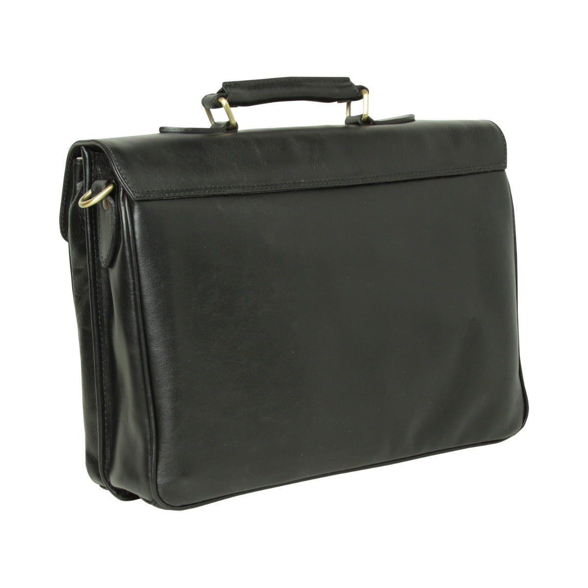Full Grain Leather Briefcase - Black