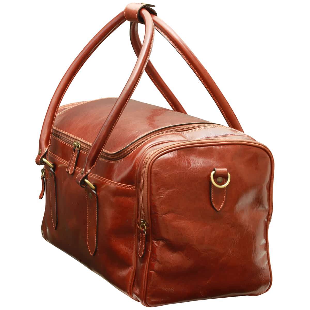 Arno Leather Travel Bag - Brown