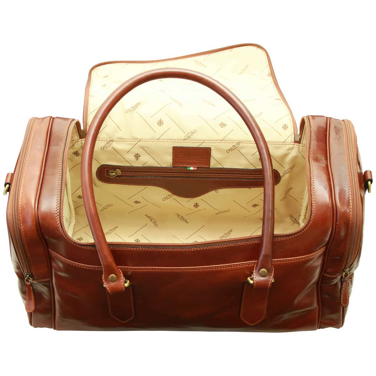 Arno Leather Travel Bag - Brown