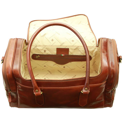 Arno Leather Travel Bag - Brown