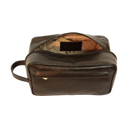 Full-Grain Calfskin Leather Beauty Case- Black 078989Ne