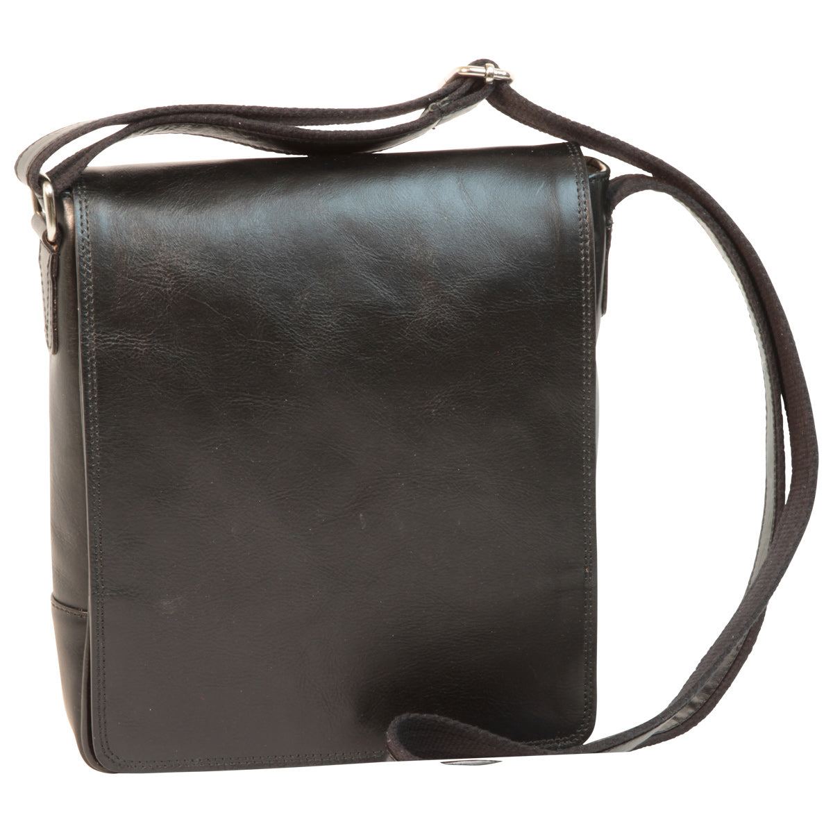 Leather Satchel Bag For I-Pad - Black