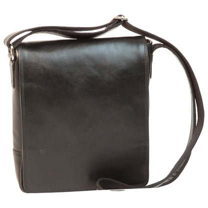 Leather Satchel Bag For I-Pad - Black