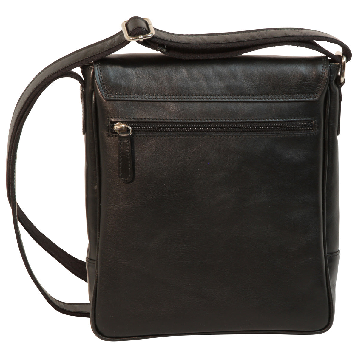 Leather Satchel Bag For I-Pad - Black
