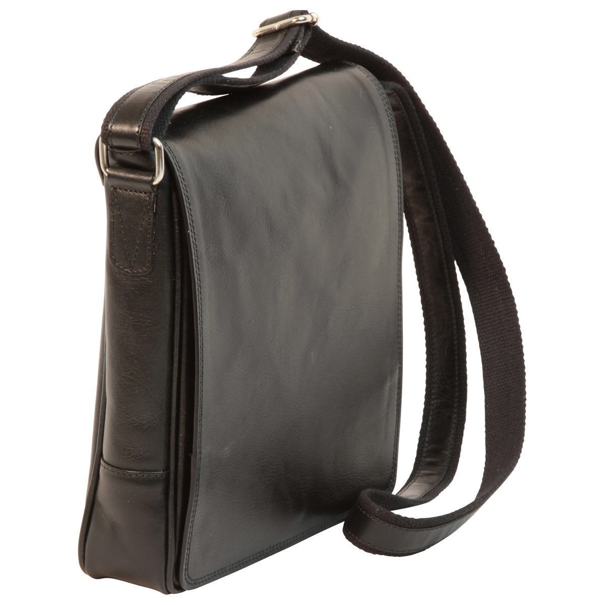 Leather Satchel Bag For I-Pad - Black