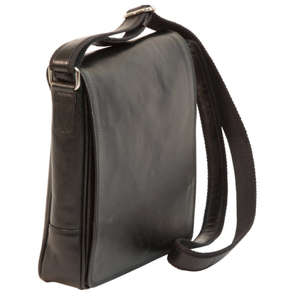 Leather Satchel Bag For I-Pad - Black