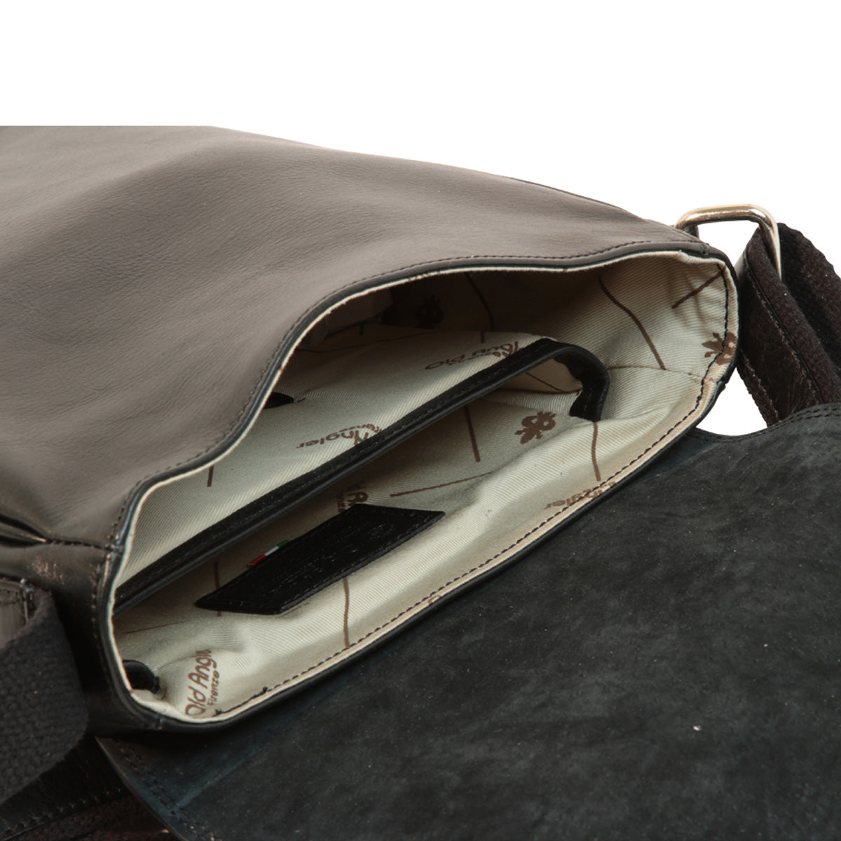 Leather Satchel Bag For I-Pad - Black