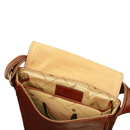 Leather Satchel Bag For I-Pad - Brown