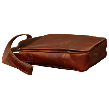 Leather Satchel Bag For I-Pad - Brown