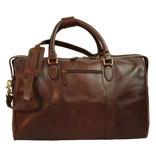 Travel Bag With Shoulder Strap - Dark Brown