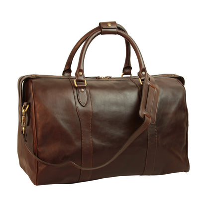 Travel Bag With Shoulder Strap - Dark Brown