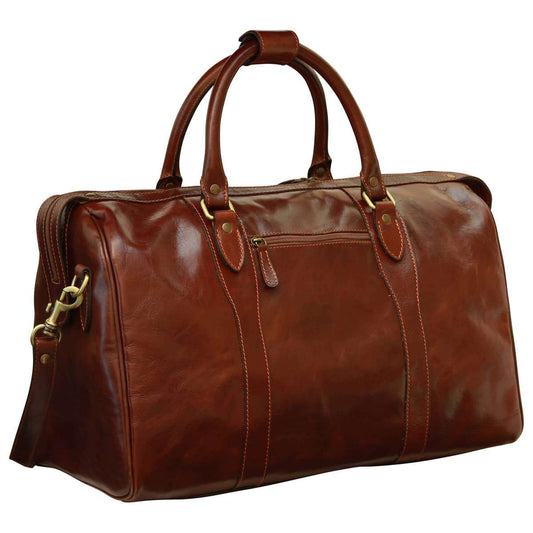 Travel Bag With Shoulder Strap - Brown