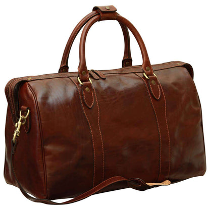 Travel Bag With Shoulder Strap - Brown