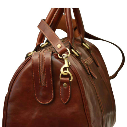 Travel Bag With Shoulder Strap - Brown