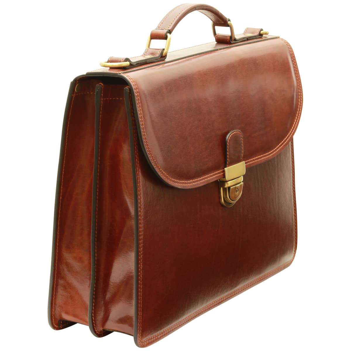Vachetta Leather Briefcase - Brown