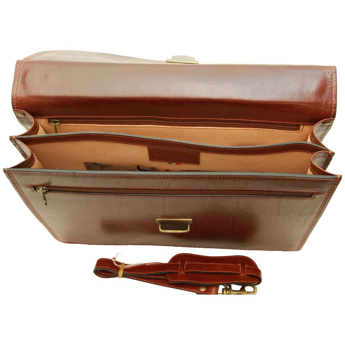Vachetta Leather Briefcase - Brown