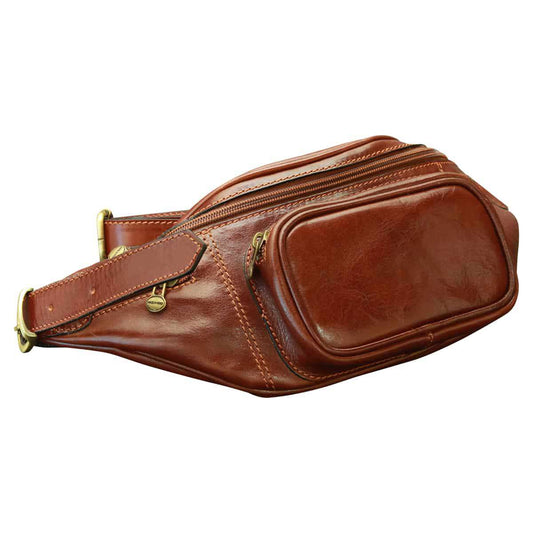 Leather Fanny Pack - Brown