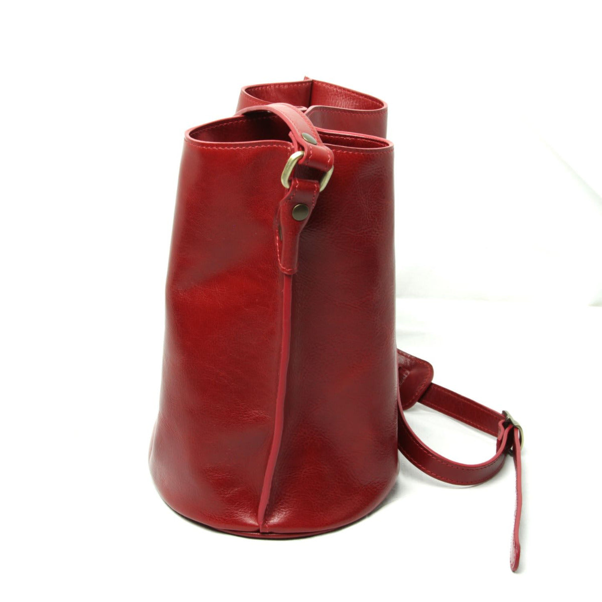 Full Grain Leather Shoulder Bag - Red