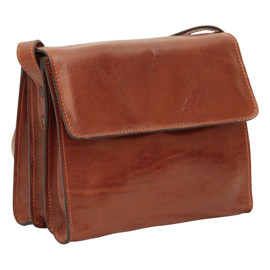Full Grain Calfskin Shoulder Bag-Brown