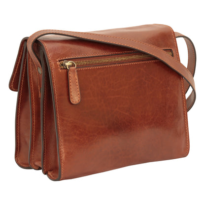 Full Grain Calfskin Shoulder Bag-Brown
