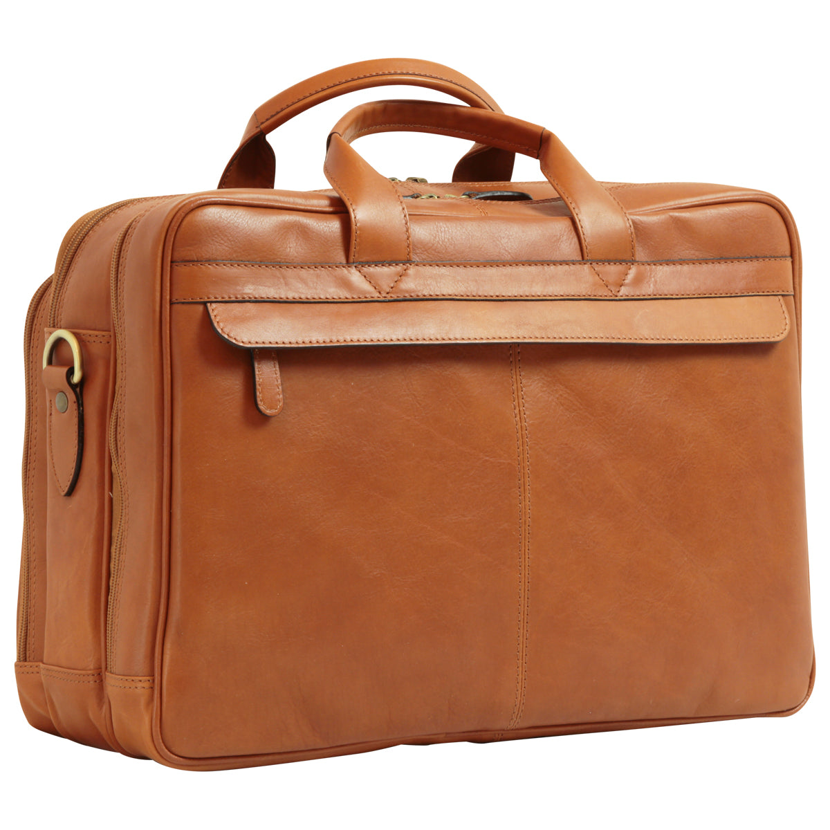 Italian Leather Briefcase - Brown Colonial