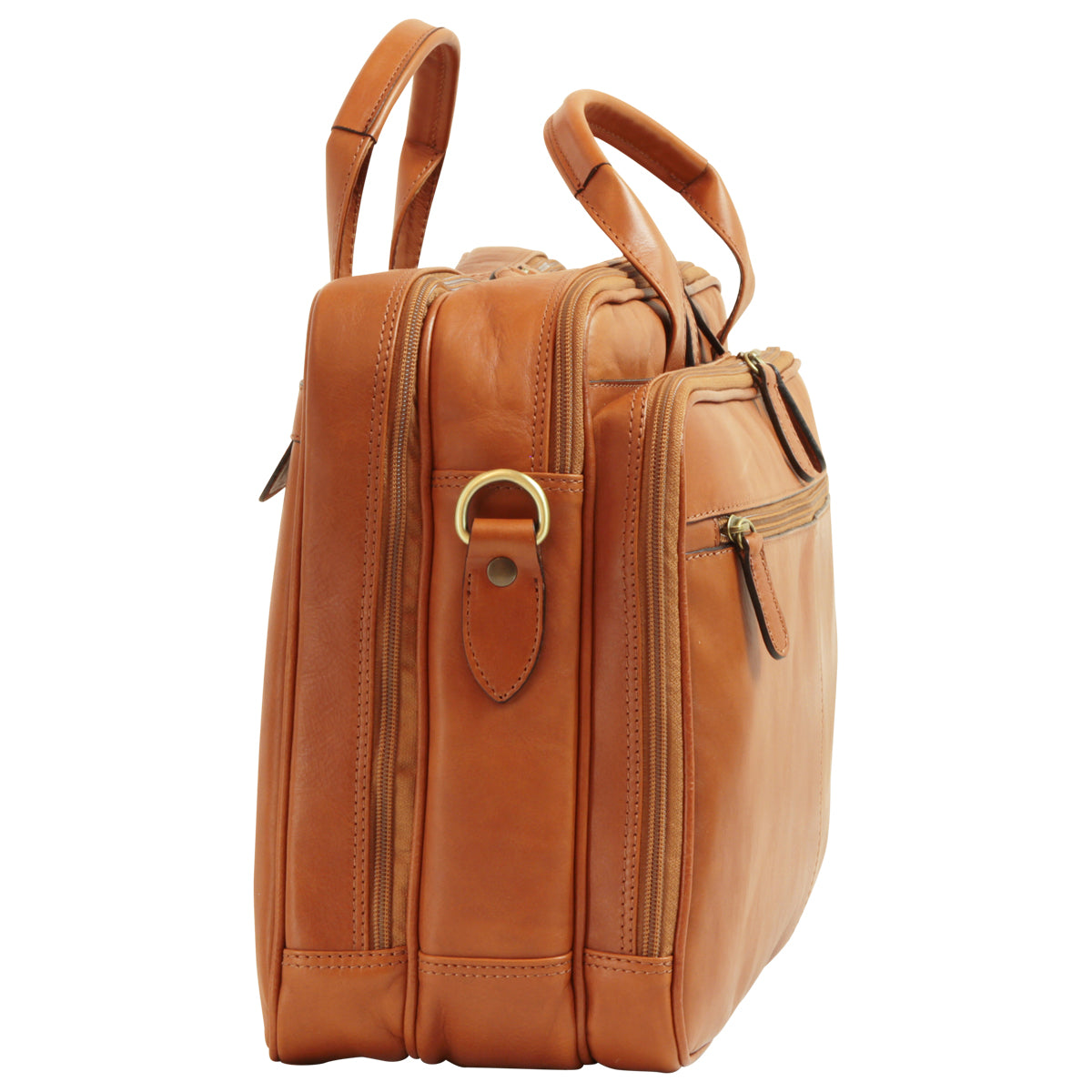 Italian Leather Briefcase - Brown Colonial