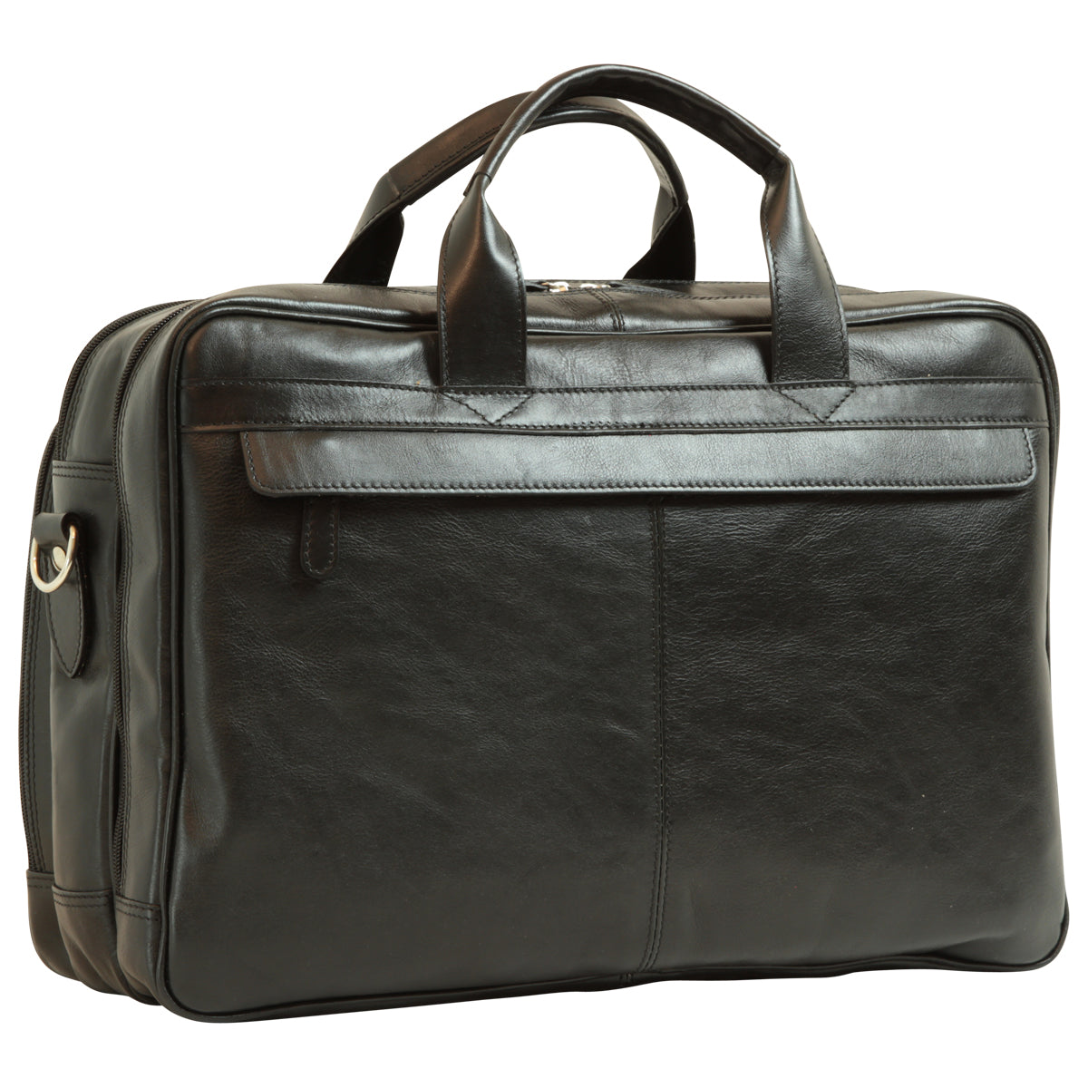 Italian Leather Briefcase - Black