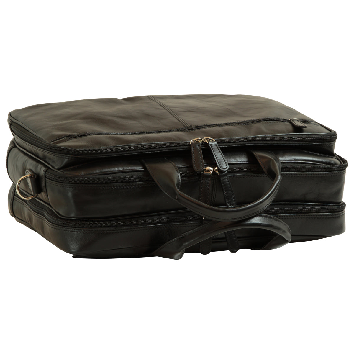 Italian Leather Briefcase - Black