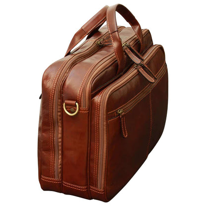 Italian Leather Briefcase - Brown