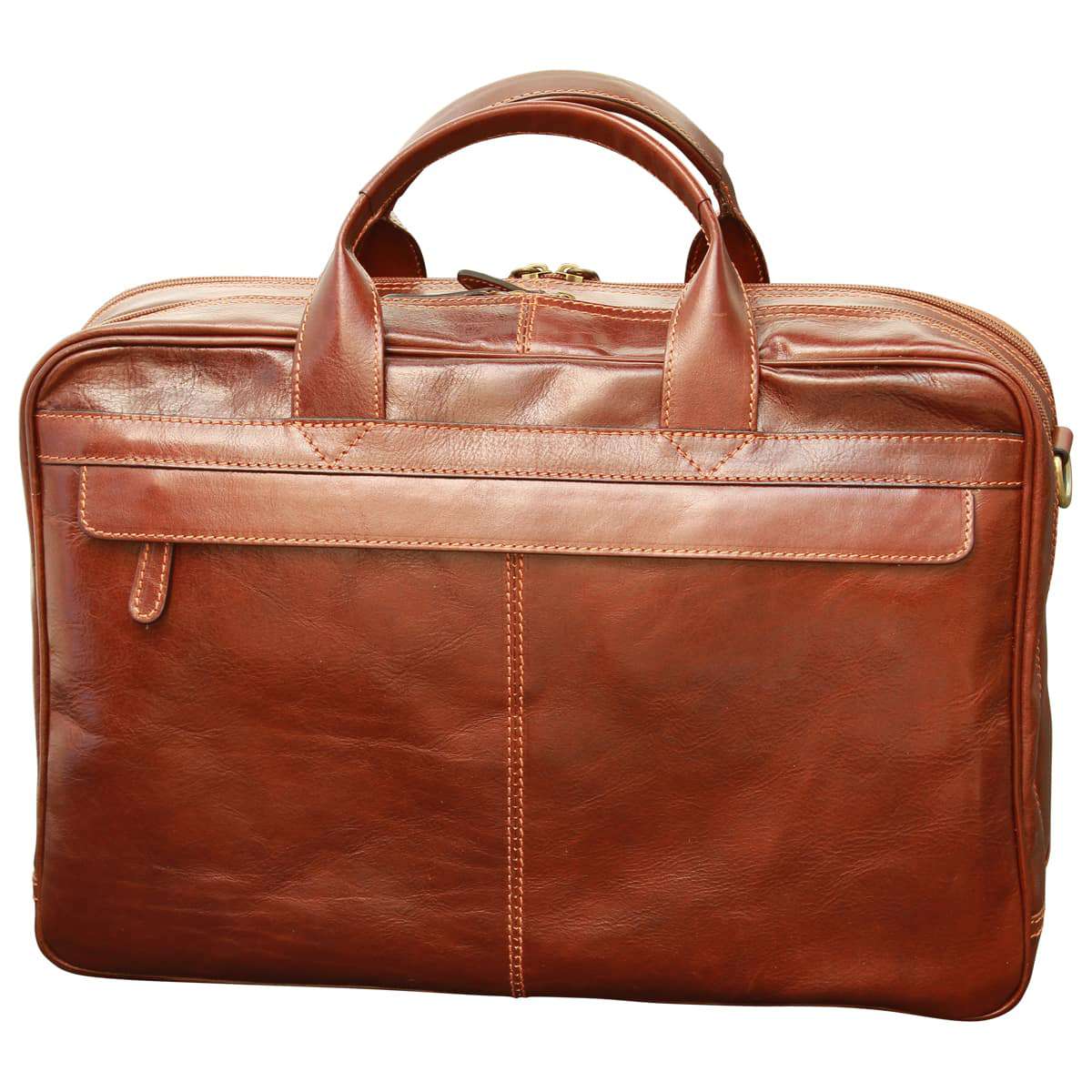 Italian Leather Briefcase - Brown