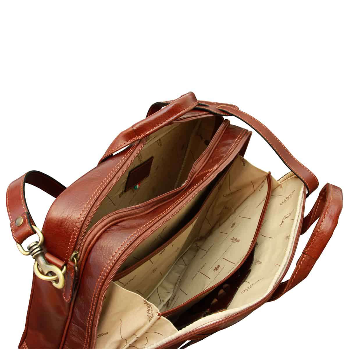 Italian Leather Briefcase - Brown
