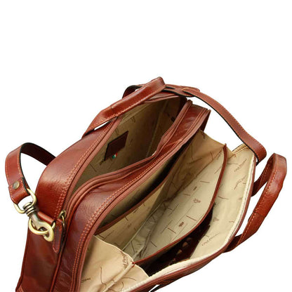 Italian Leather Briefcase - Brown