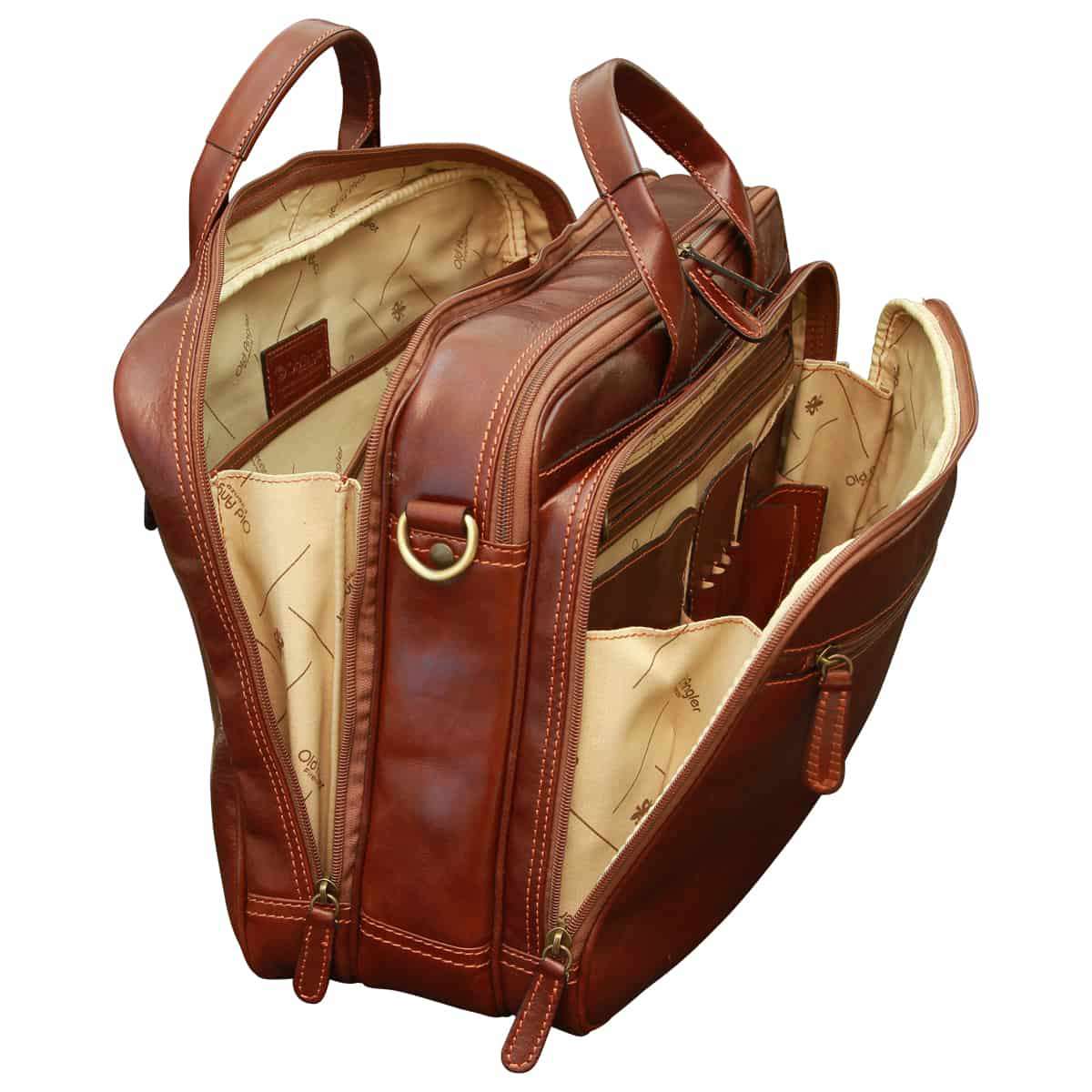 Italian Leather Briefcase - Brown