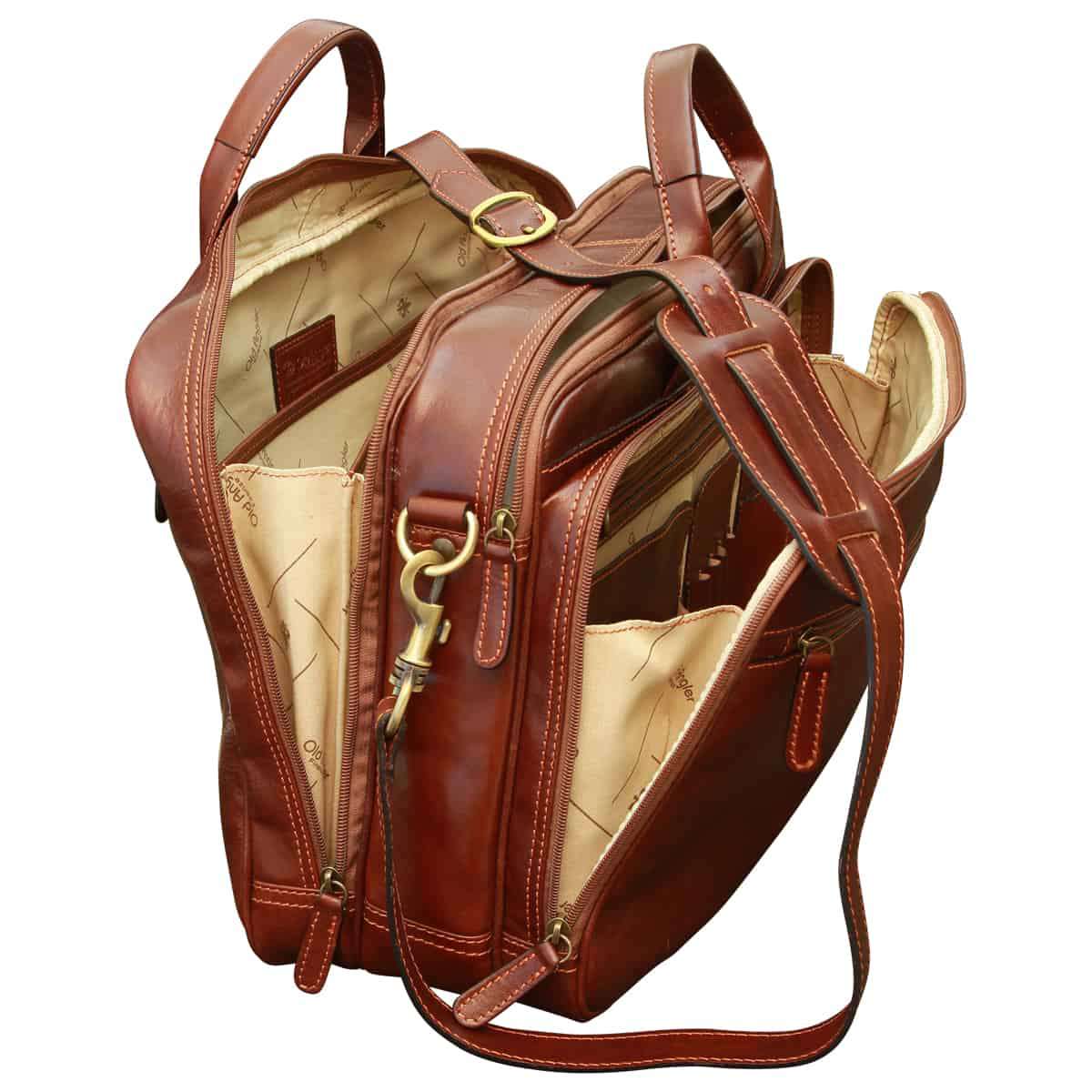Italian Leather Briefcase - Brown