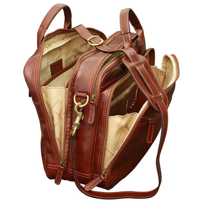 Italian Leather Briefcase - Brown