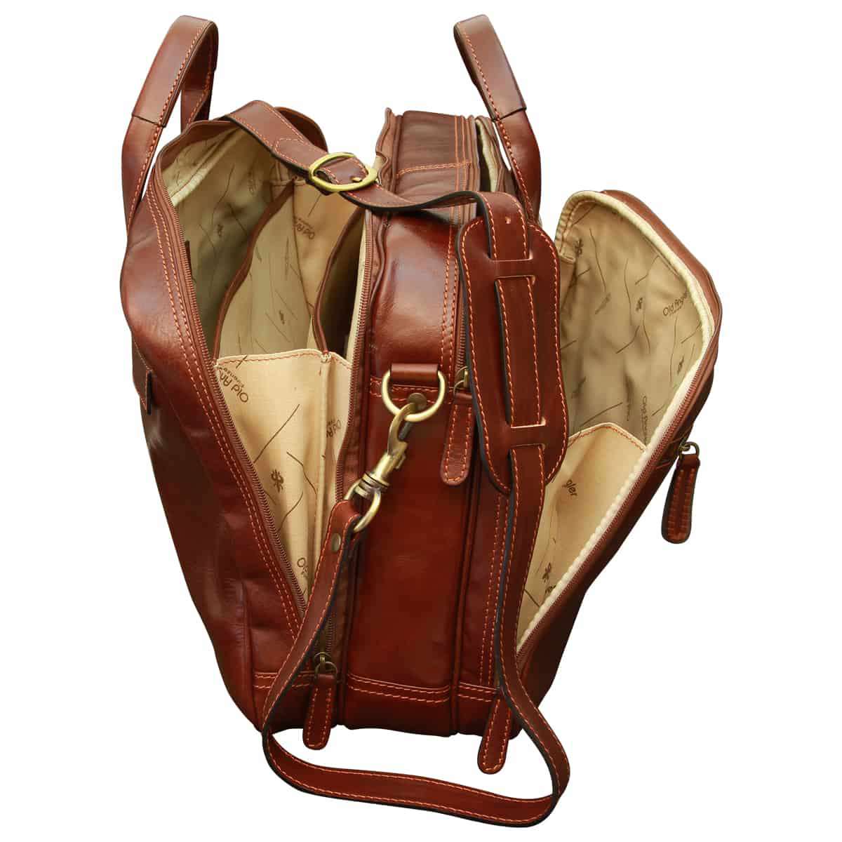 Italian Leather Briefcase - Brown