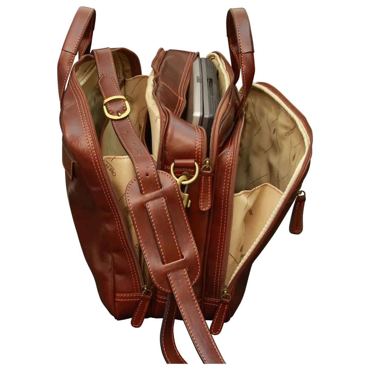 Italian Leather Briefcase - Brown