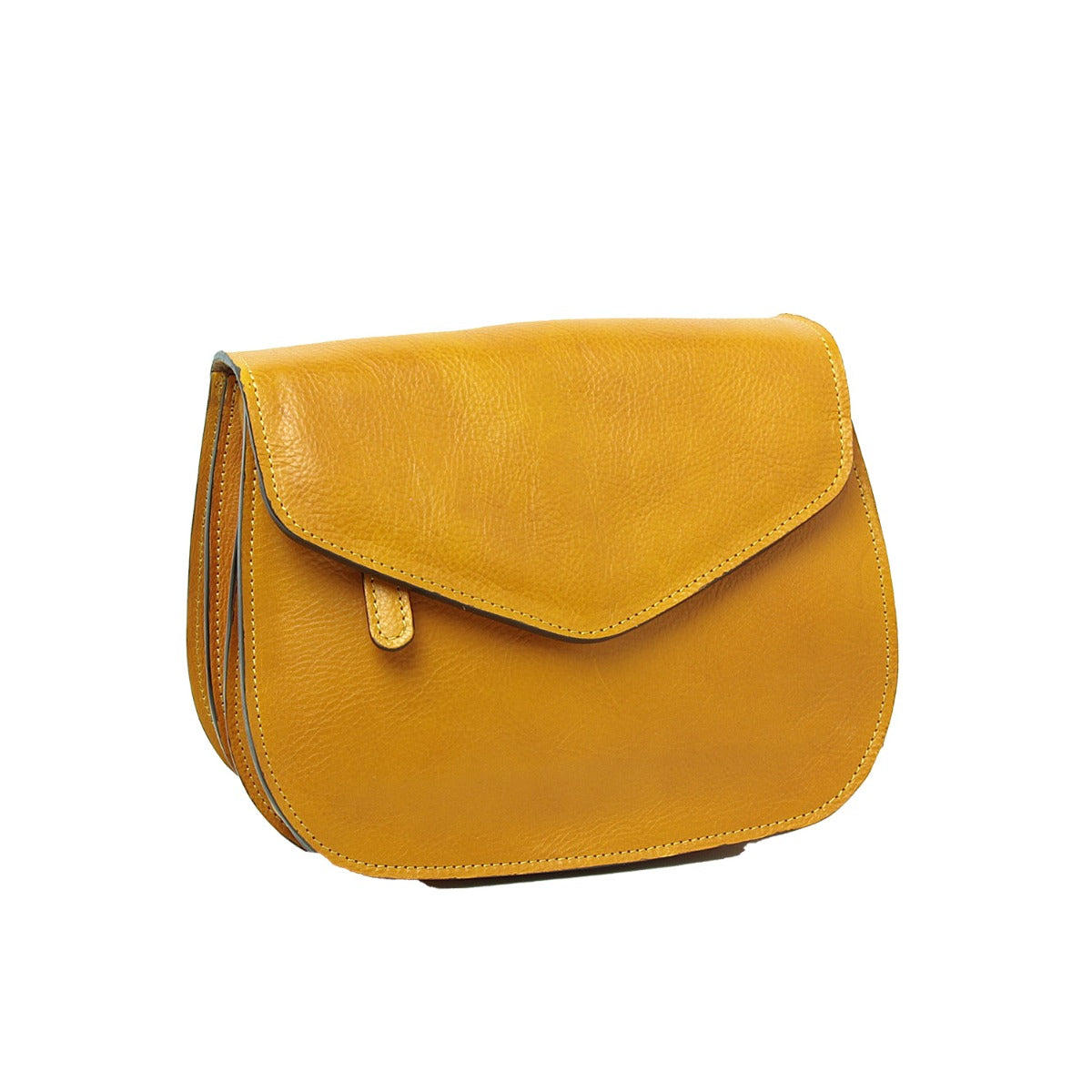 Full Grain Calfskin Shoulder Bag-Yellow Ocher
