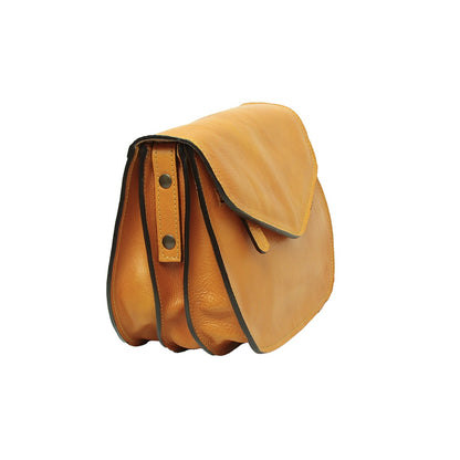 Full Grain Calfskin Shoulder Bag-Yellow Ocher